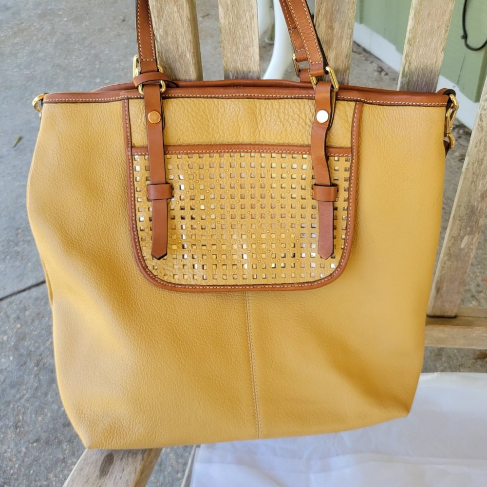 ASIA BELLUCCI Italy Leather Camel Crossbody Shoulder Bag